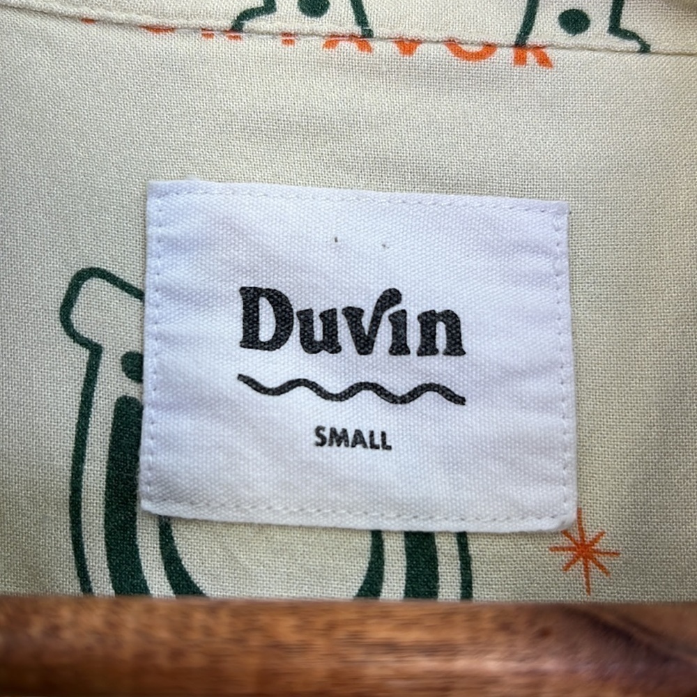 Duvin - Beige Taco Guacamole Fun Graphic Short Sleeve Button Up Size Small - Picture 10 of 12